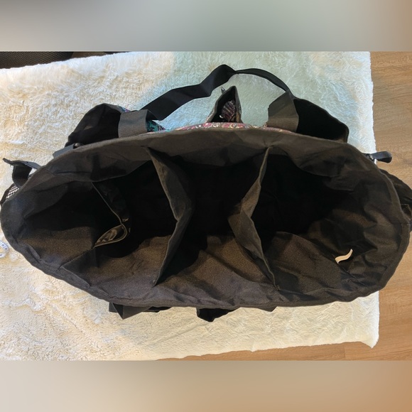 LoDrid multi pocket & compartment tote/organizer bag, teal & pink paisley print - Picture 5 of 5